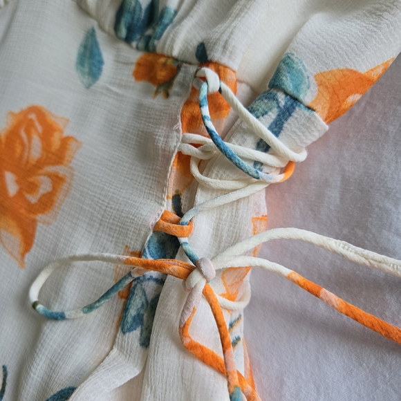 Floral Orange and Green Dress - Picture 3 of 7